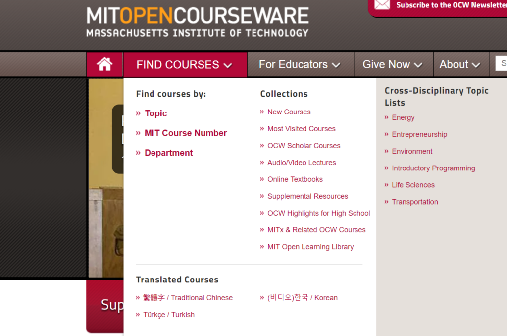 MIT's free online courses